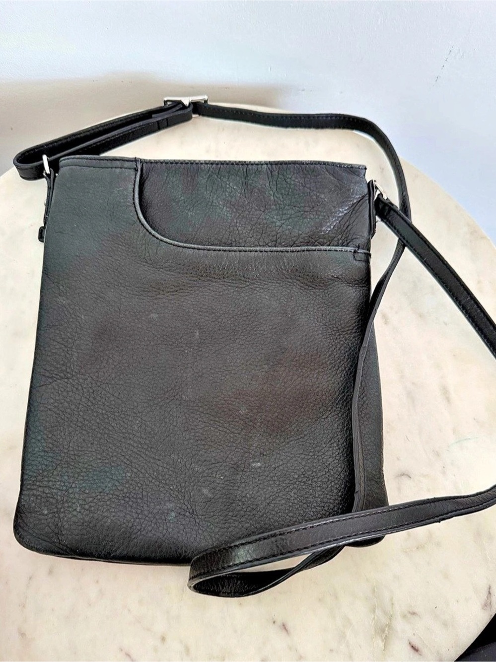 Vintage Margot- Radley New York Black Split Pocket Crossbody Slim Bag #050